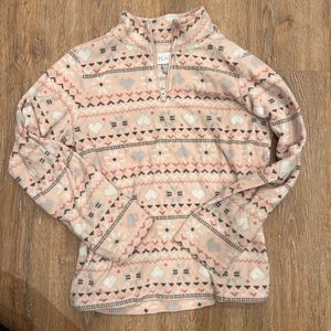 Pink fleece with hearts